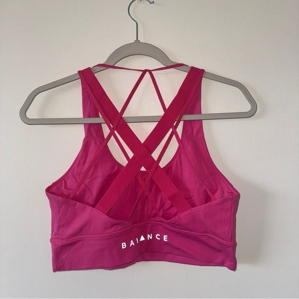 Balance The Aura Strappy Sports Bra Pink Large